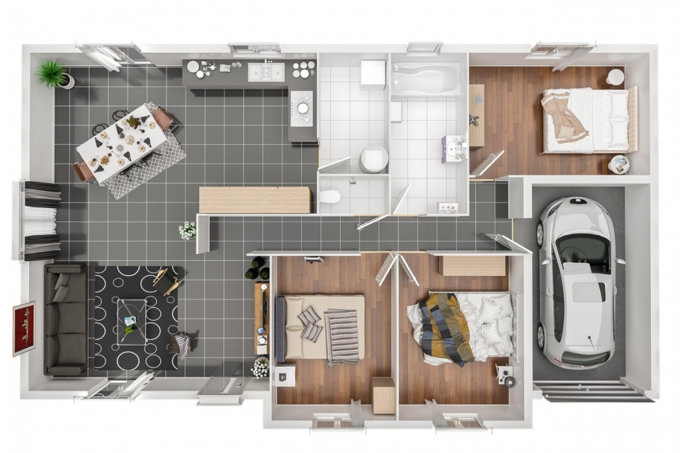 vue intérieure du rez de chaussée de la maison Denver